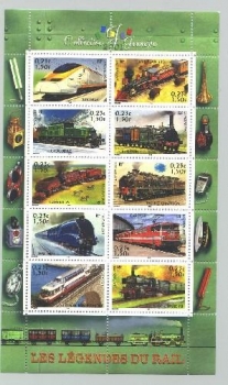 France - 10 timbres avec diverses locs - SF_t071