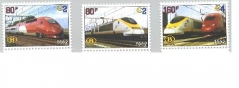Belgique - 3 timbres Eurostar / Thalys - sf_T057