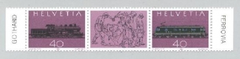 Suisse - 2 timbres 100 ans Gotthard - SF_t055
