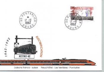 France - Enveloppe 50 ans &eacute;lectrification Franc-Suisse - SF_t065