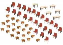 Assortiment de 7 tables et 48 chaises