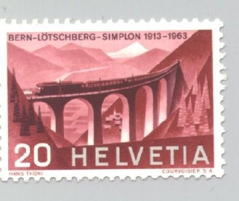 Suisse - Timbre 50 ans du Lötschberg - SF_t068