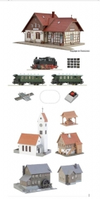 Coffret de démarrage Roco avec gare Vollmer et village Faller