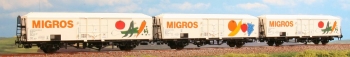 Coffret de trois wagons frigorifiques MIGROS 