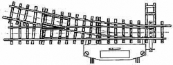 Aiguillage &eacute;lectrique droite 162,3 mm, R 515 mm, 12&deg;