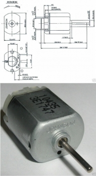 Moteur universel 12 Volts, Axe = 2 mm - Johnson_1
