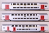 Coffret de 3 voitures 2 etages portes rouges