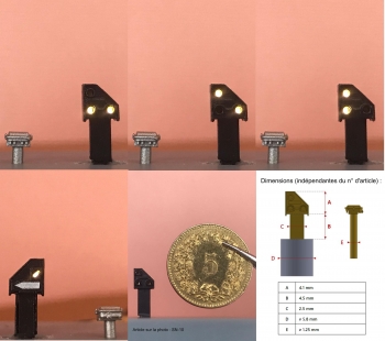 Signal nain ancienne generation, en laiton, 100% fonctionnel, 3 SMD devant, 1 SMD derriere, vendu avec boite a cable. - SN-01