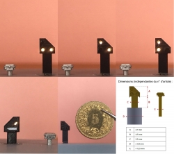 Signal nain nouvelle generation, en laiton, 100% fonctionnel, 3 SMD devant, 1 SMD derriere, vendu avec boite a cable.