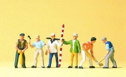 Travailleurs avec outils