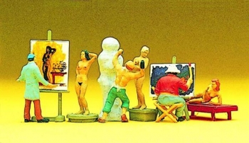 Peintres et sculpteurs avec des modèles - 10106