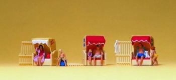 Personnes dans cabines de plage - 10427