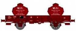 Wagon plat avec citernes "M-Dijon"