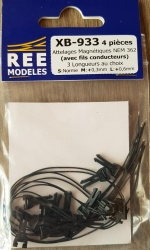 Attelages magnetiques avec fils conducteurs, selon NEM 362, 4 pieces