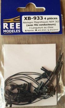 Attelages magnetiques avec fils conducteurs, selon NEM 362, 4 pieces - XB933