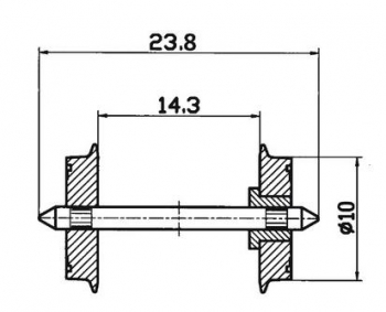 Essieux DC (=) diametre 10 mm, 2 pces - 40180