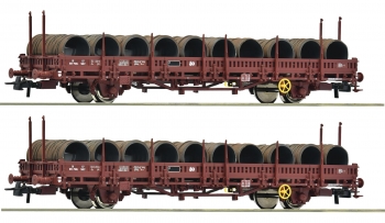 Coffret de deux wagons plats type Ks charges de fil machine, epoque IV - 6600119