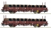 Coffret de deux wagons plats type Ks charges de fil machine, epoque IV