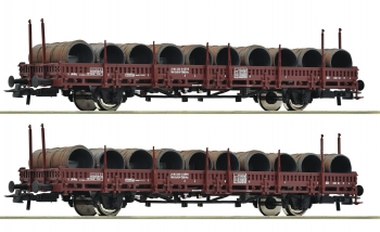 Coffret de deux wagons plats type Ks charges de fil machine, epoque IV - 6600120