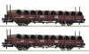 Coffret de deux wagons plats type Ks charges de fil machine, epoque IV
