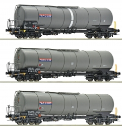 Coffret de 3 wagons citerne "NACCO" type Zacns