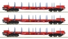 Coffret de 3 wagons plats type Rs de la firme "Rail Cargo Wagon"
