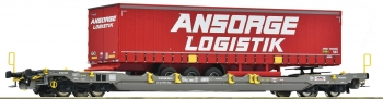 Wagon surbaisse type Sdgnss/T5 avec remorque 