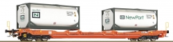 Wagon surbaiss&eacute; type Sdgnss/T5 avec conteneurs citerne