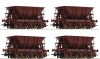 Coffret de 4 wagons à minerai vides